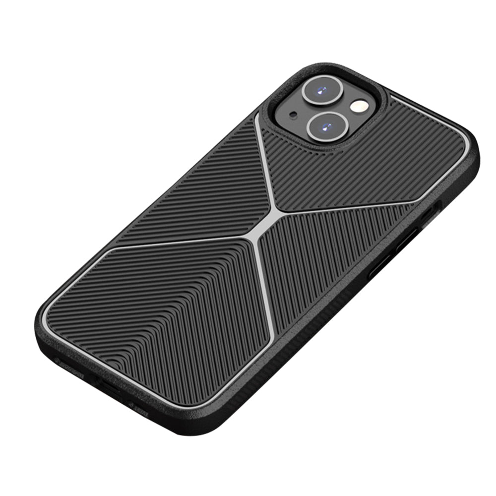 For iPhone 13 6.1 inch Matte TPU Case, Drop Resistant Airbag Design X Design Anti-slip Strips Phone Protective Cover - Blue For iPhone 13 6.1 inch Matte TPU Case, Drop Resistant Airbag Design X Design Anti-slip Strips Phone Protective Cover - Blue